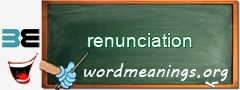 WordMeaning blackboard for renunciation